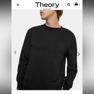 Theory mens vertical zip pocket in tech terry cotton.  New with tags